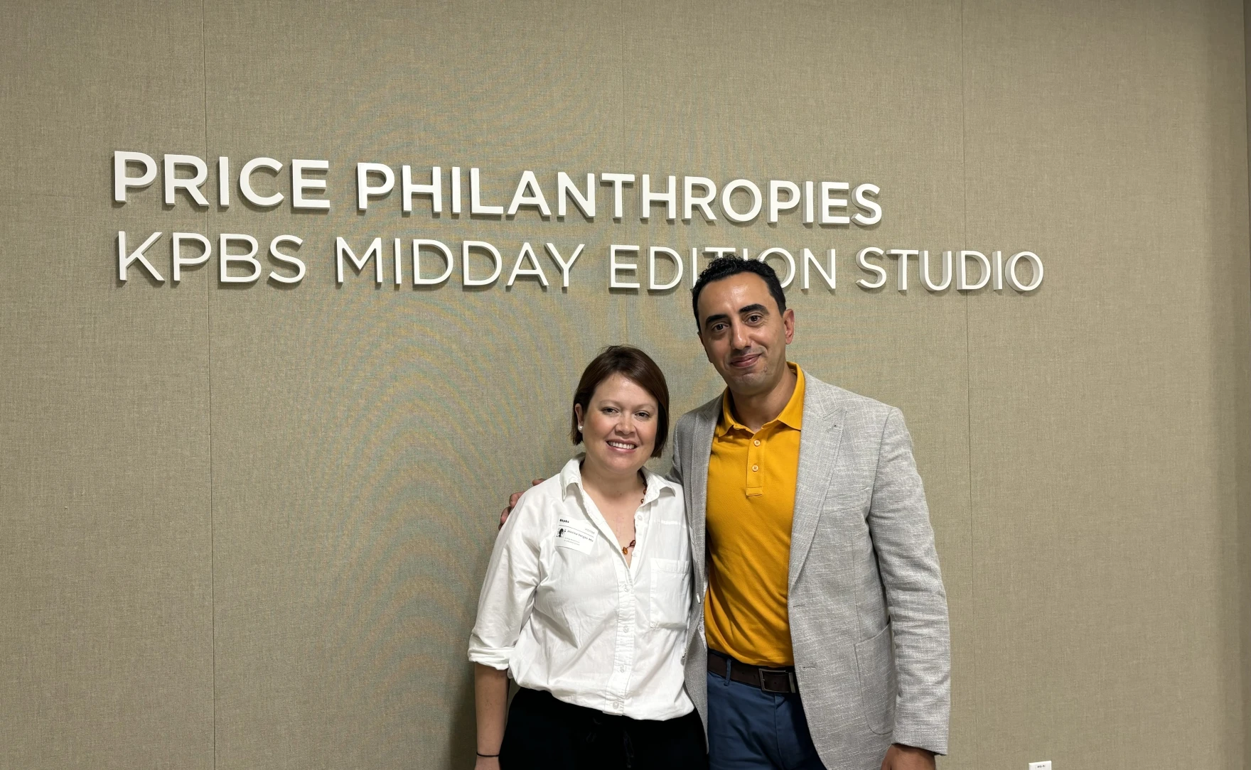 Jessica Vargas-Miranda (left) and Dr. Laith Alshawabkeh (right) join Midday Edition in the KPBS studio on Sept. 25, 2024.