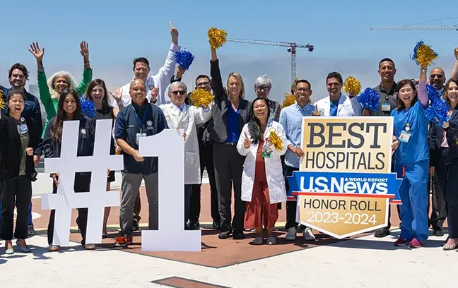 UCSD Leaders and Staff cheer on the Helipad