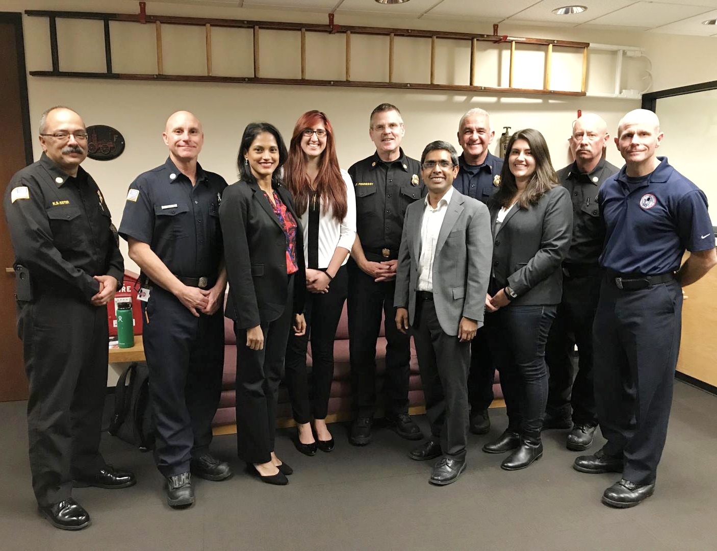 Meeting with San Diego Fire and Rescue Leadership to start-up the Healthy Heroes Study, 2017