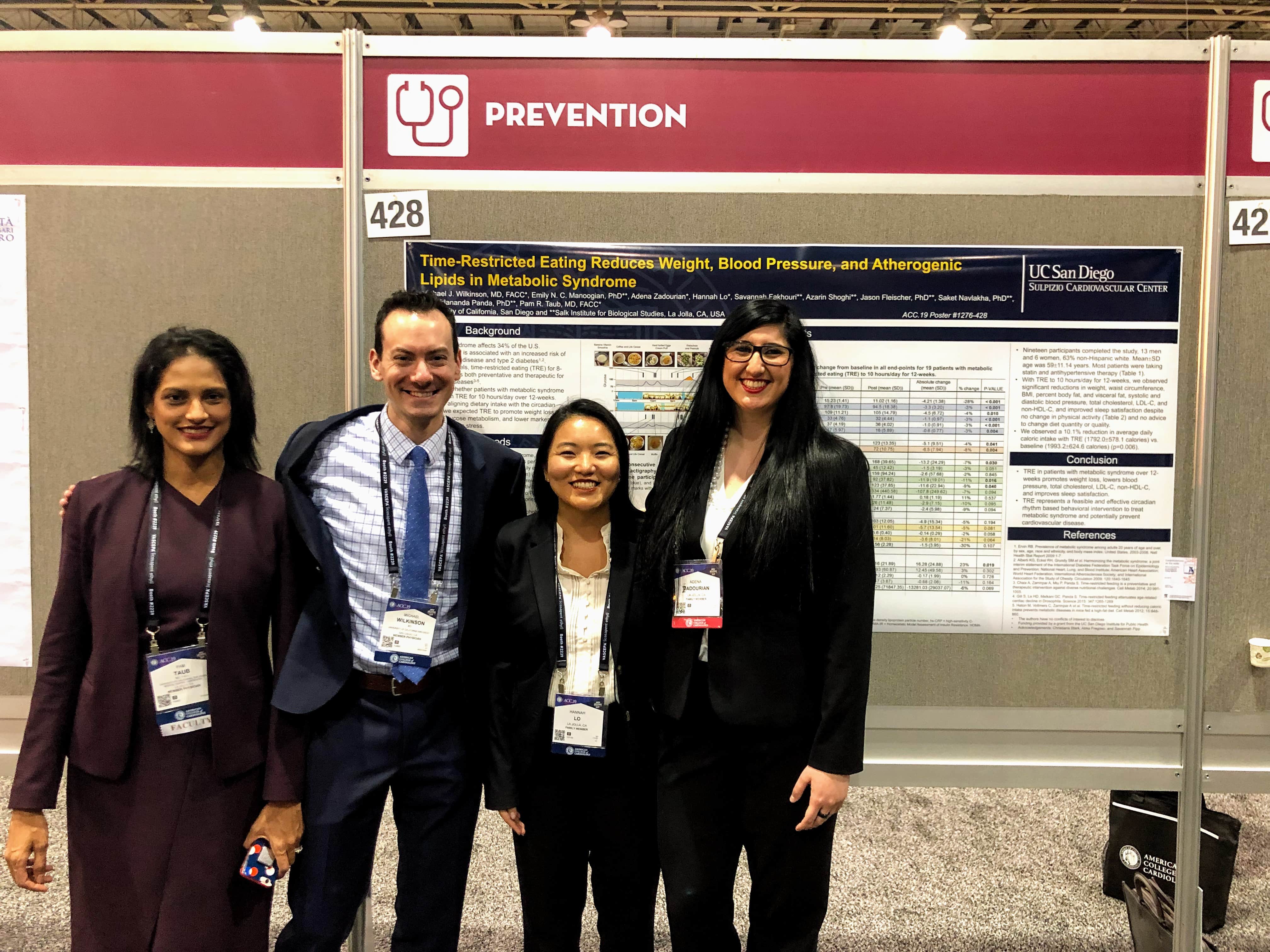 Poster on Time-Restricted Eating presented at the American College of Cardiology Annual Meeting, March 2019